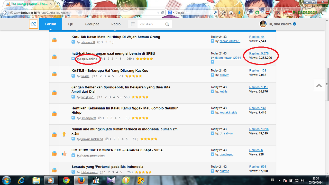 Nih gan Thread kaskus dengan terbanyak viewernya