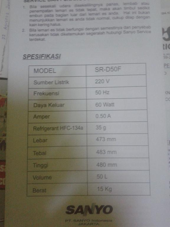 Jual Lemari Es / Kulkas mini portable SANYO SR-D50F