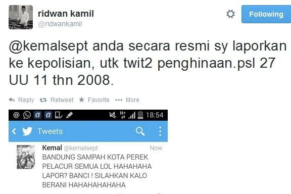 Kultwit Ridwan Kamil Tanggapi @kemalsept