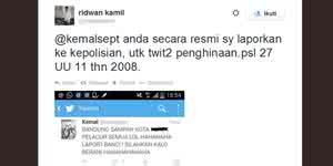 Ridwan Kamil Laporkan Akun @kemalsept ke Polisi