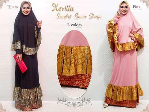 Xevilla Gamiss Syari Songket + Bergo