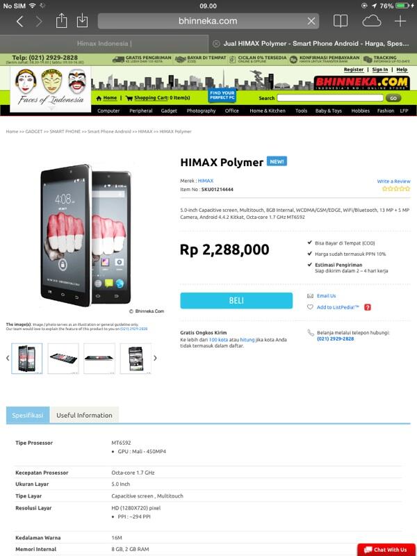 Homax polymer (octacore) with sony camera lens, bonus banyakkk