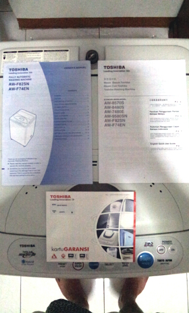 Mesin Cuci Toshiba Full Auto 7KG (AW-F74E) - Baru Dipakai 5x!!