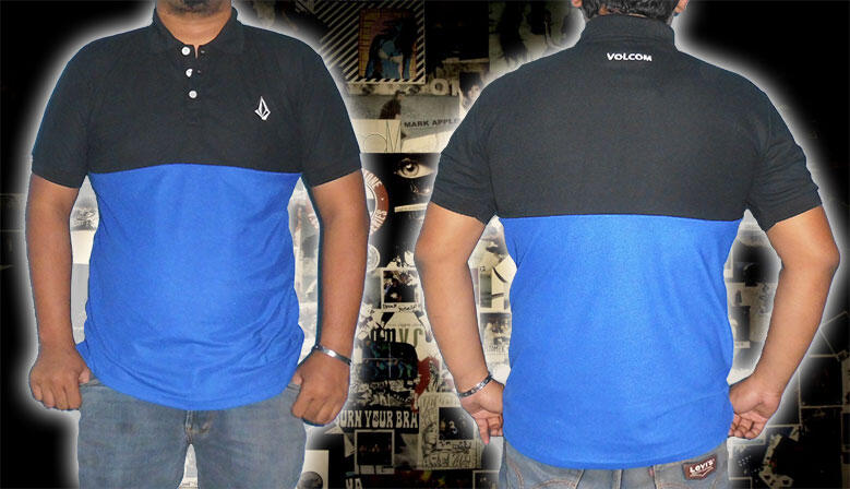 Polo Shirt Kombinasi Hitam Biru, Harga Promosi, Hanya Rp 80.000