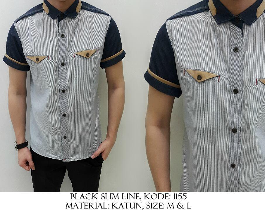 Kemeja Katun Denim Polos/Motif/Printed/Batik