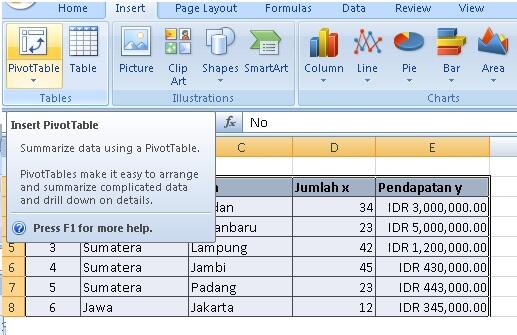 buat pemula cara mengolah data mengunakan pivot excel 2007