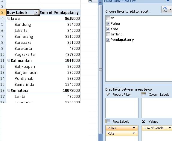 buat pemula cara mengolah data mengunakan pivot excel 2007