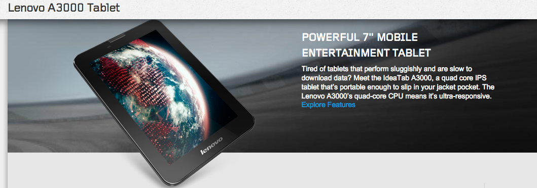 Jual Lenovo IdeaTab A3000 Black MURAH!