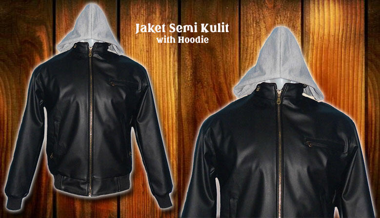 Jaket Semi Kulit with Hoodie | Seperti yang dipakai dalam sinetron GGS