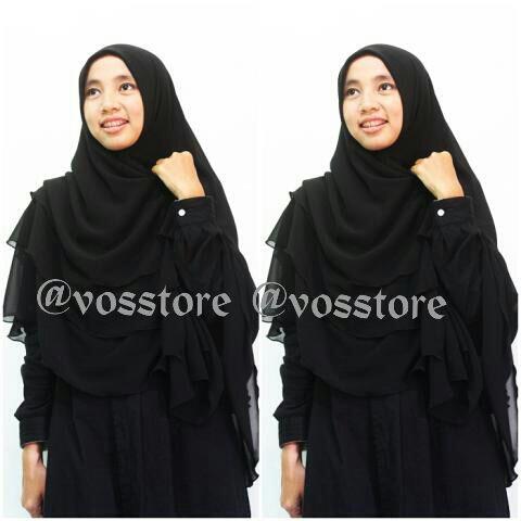 Khimar bahan ceruti 3 layers