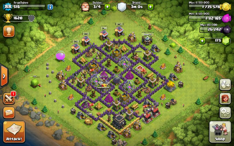 Jual Id coc TH 9 lv 88