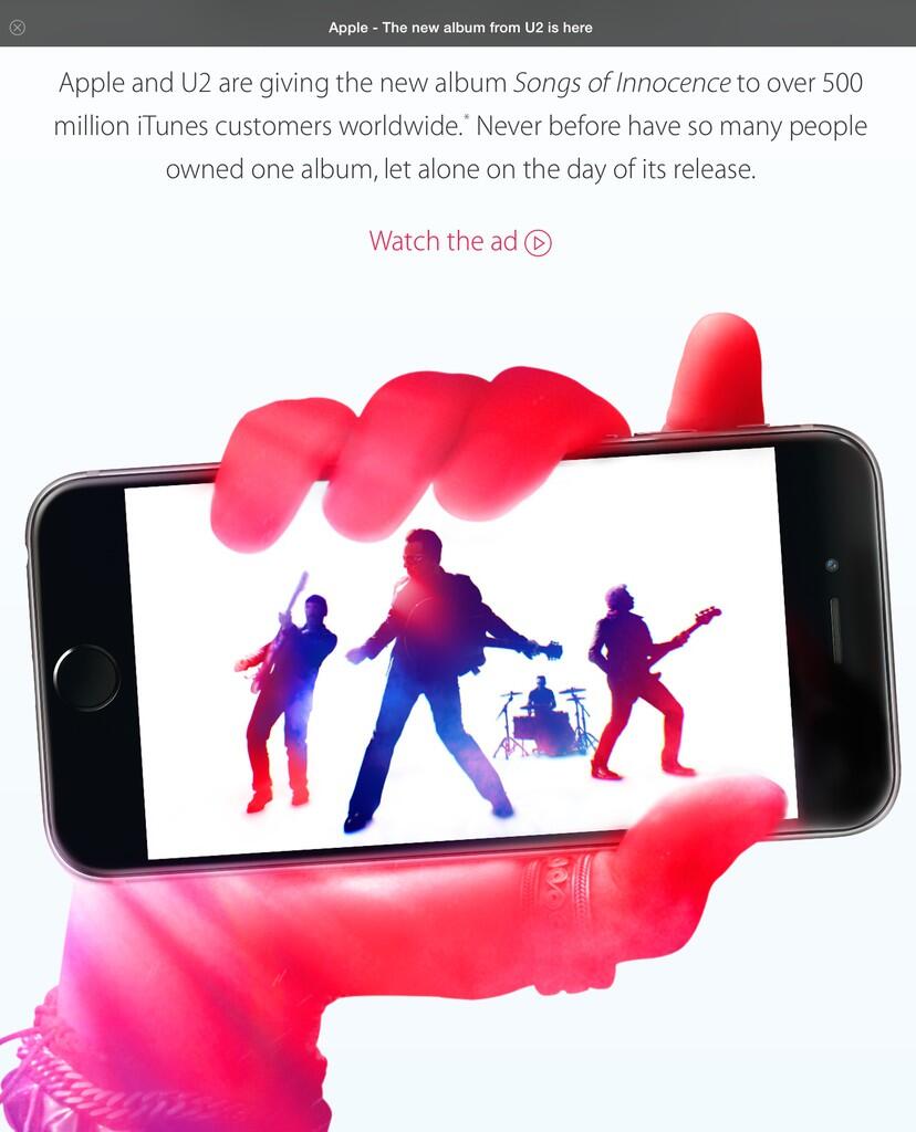 Apple Memberikan Album U2 'Songs Of Innocence' GRATIS DI iTunes