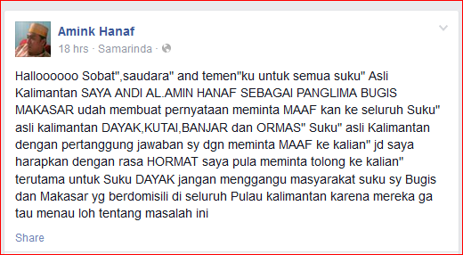 Ini dia gan, Amink Hanaf yang katanya mau membumihanguskan Kalimantan