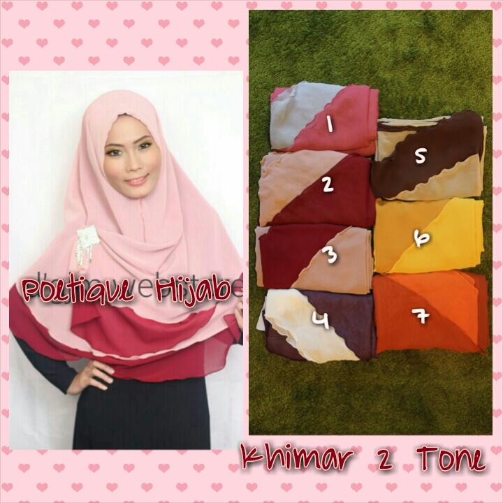 Jilbab Instan Khimar 2 Tone