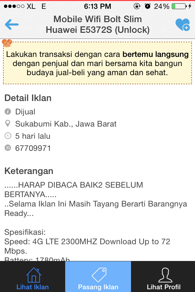 Hati - Hati Penipuan ke Rekening BNI 0260516992 a/n R Dicky Pratama di OLX