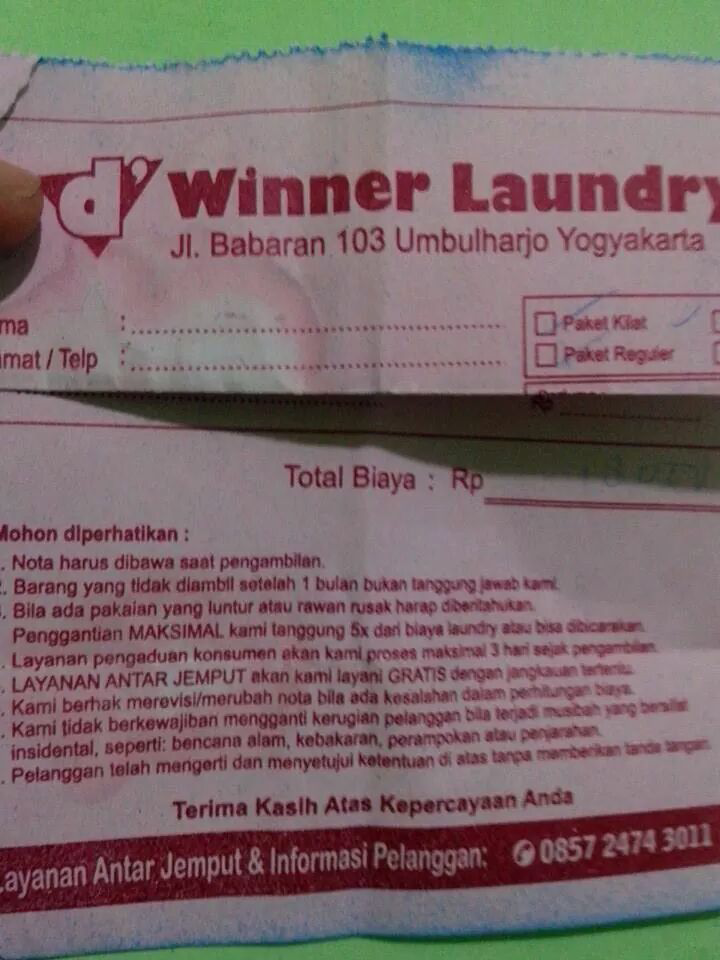 Kisah arogansi dan lepas tanggung jawab sebuah jasa laundry di jogjakarta