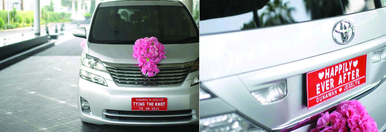 Jual Plat Acecoris untuk Mobil Pengantin