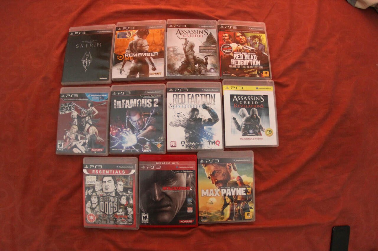 Jual BD PS3 Skyrim, Remember Me, Assassin's Creed 3 & Revelation, Red Dead dll