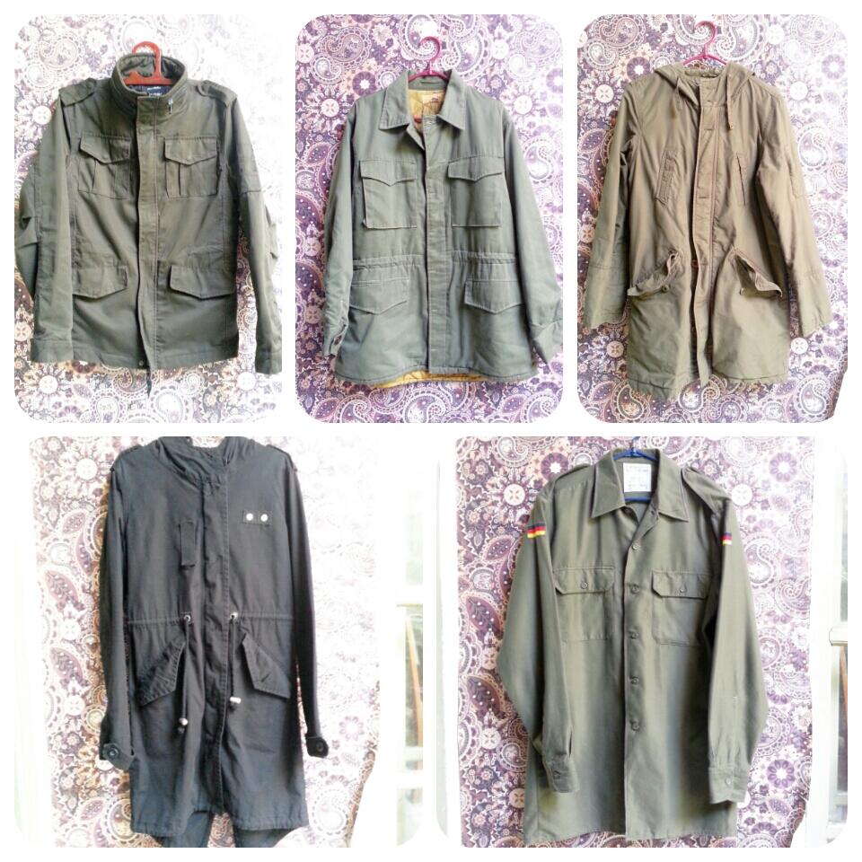 serba militer kemeja & jaket parka m65 size kecil