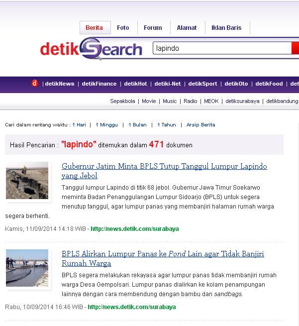 Ternyata Viva.co.id paling pelit menampilkan berita tentang LAPINDO