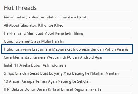 Pohon Pisang dan Masyarakat Indonesia ( Ada Apa Dengan Pohon Pisang ??? )