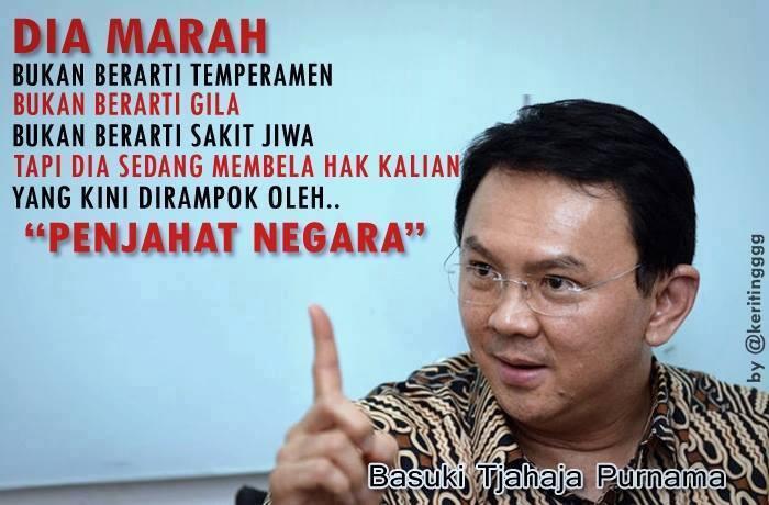 Ahok bukan gila,dia hanya membela hak rakyat nya..