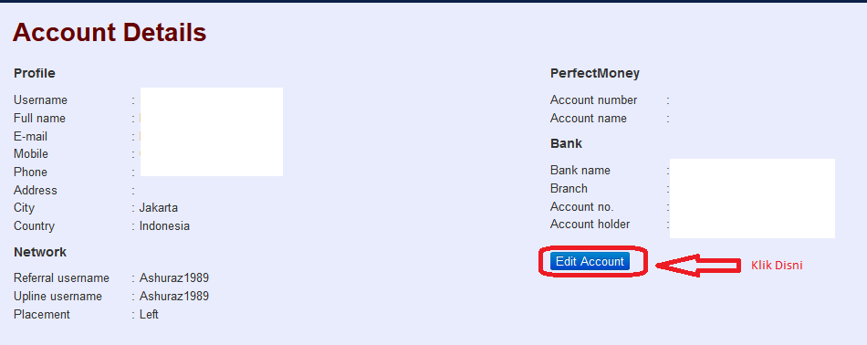 Account details перевод