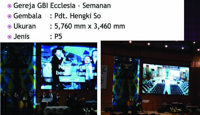 Terjual LED Videotron indoor dan Outdoor Gereja 