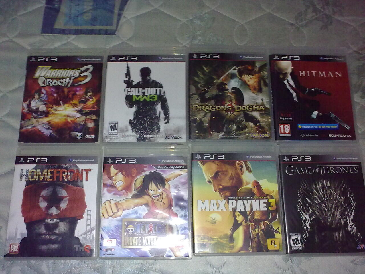 PS3 Max Payne 3,Hitman,MW3,Homefront,Game Of Throne,Dragon Dogma,One Piece,W.Orochi 3