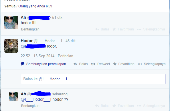 Hodor menggila di twitter