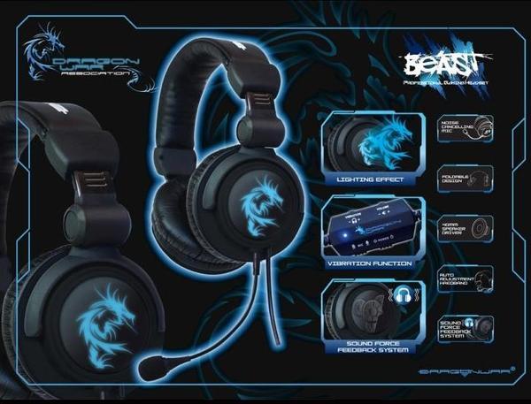 SOLO - Dragon Beast Gaming Headset Illuminating Feedback Professional Gaming Headset