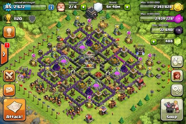 Jual id coc (clash of clans) TH 9 lvl 85