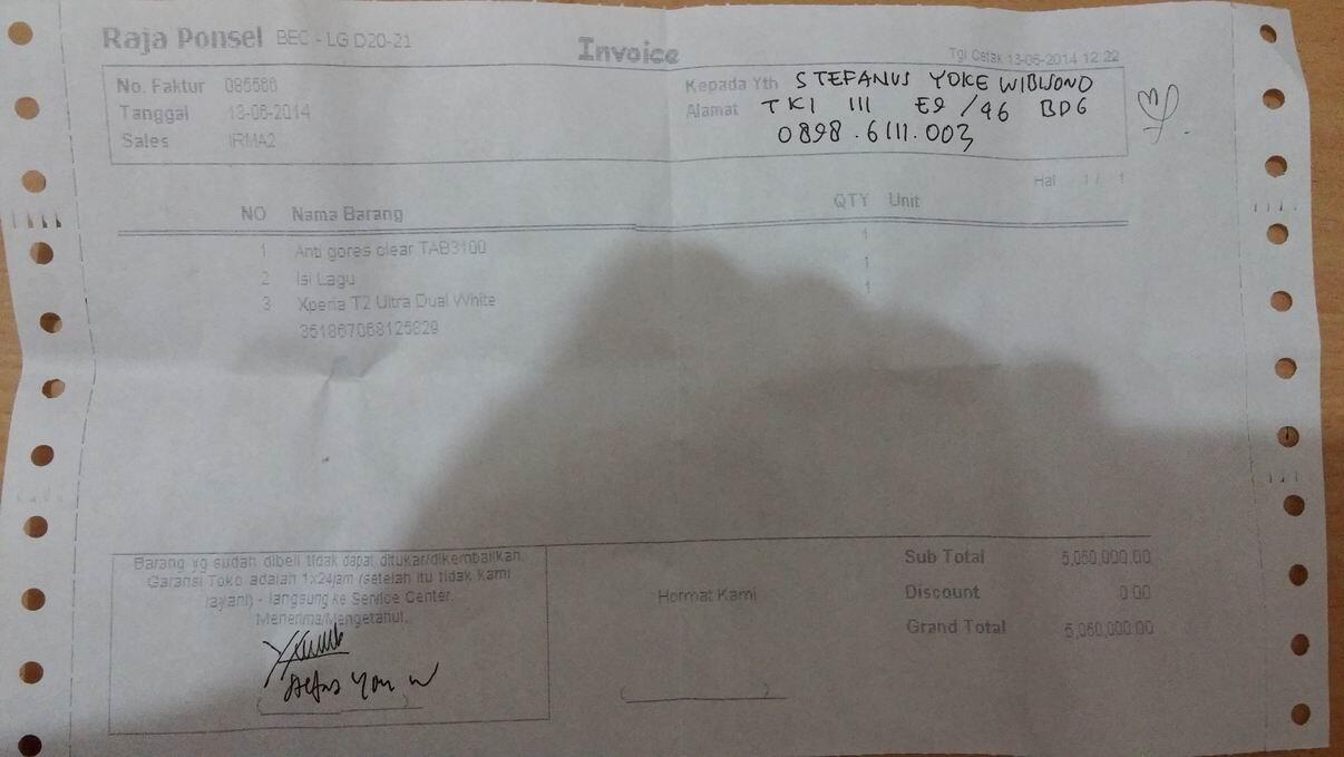 Sony T2 ULTRA DUAL SIM PUTIH BANDUNG
