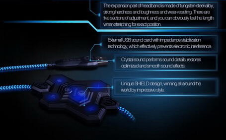 SOLO - Sades Knight SA907 Surround 7.1 Gaming Headset Dengan Illuminating Light