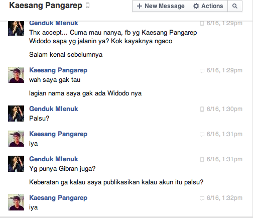 Akun Facebook Palsu Anak Jokowi