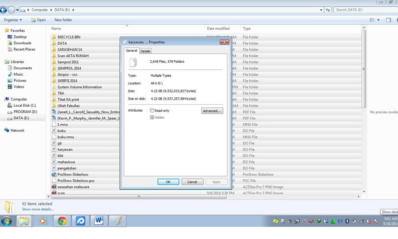 Foder dan file mendadak hilang