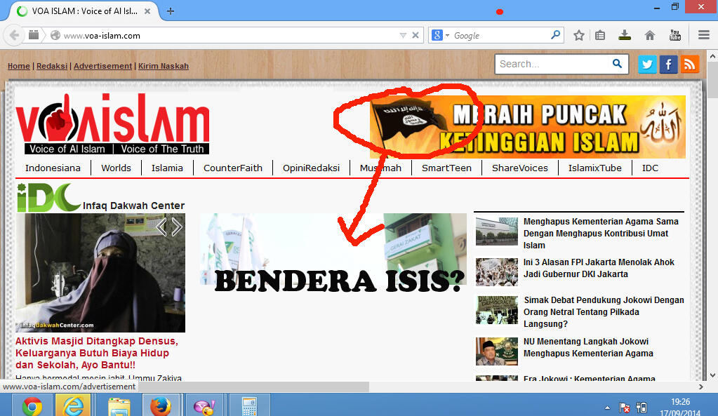 WEB berita VOA-ISLAM adalah pendukung ISIS kenapa masih bisa diakses?