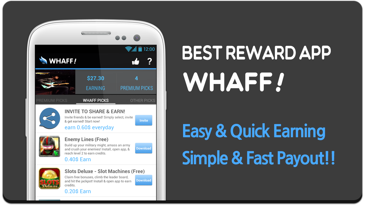 WHAFF REWARDS - Free $$ dari Android mu