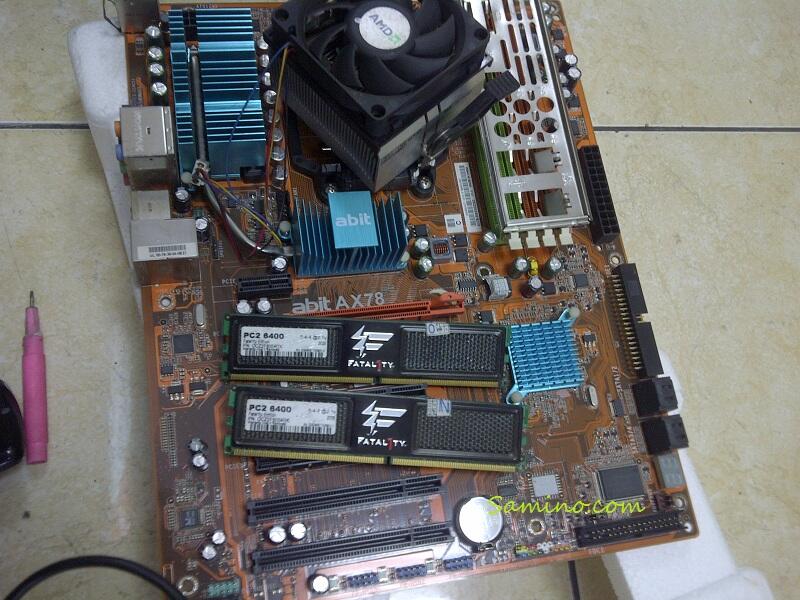 paketan phenom 1 x4 9550 + abit AX78 + ocz 2x2gb ddr2 murah bandung..