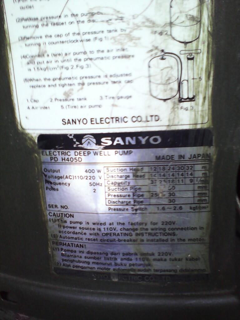 sanyo jetpump pd h405d