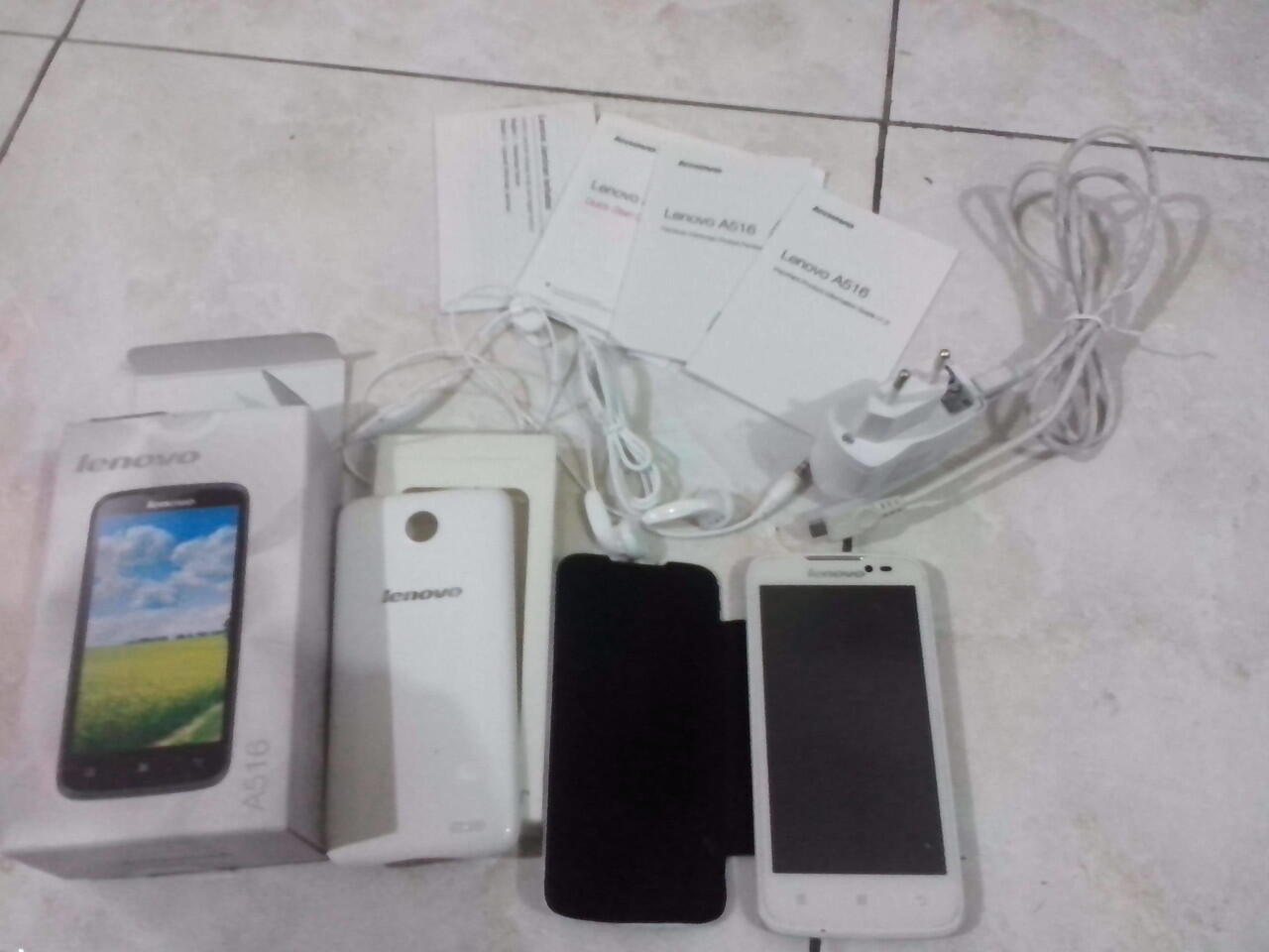 LENOVO A516 Full Set + Flip Case + Anti Gores Bandung
