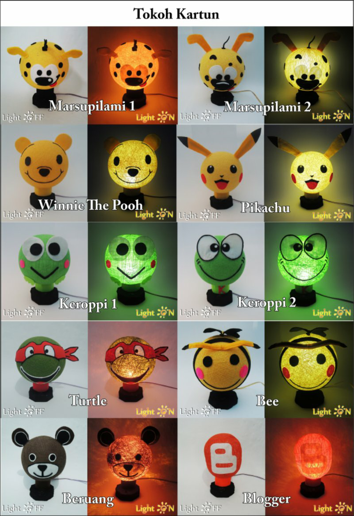 Lampion Light Thread Lampu Hias Dari Benang Karakter Kartun Kaligrafi Custom Bisa Gan