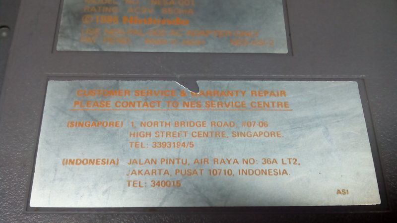 Mesin Nintendo NES Made In Japan