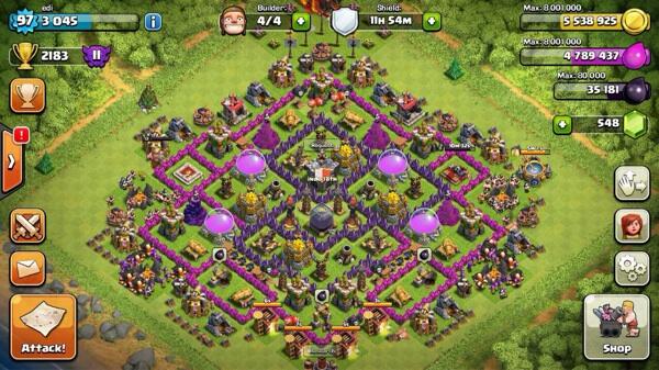Jual id coc th10 level 90+ troops max murmer abis