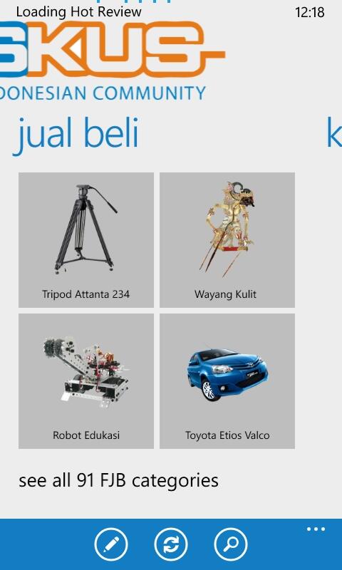 share tampilan aplikasi kaskus di Windows Phone