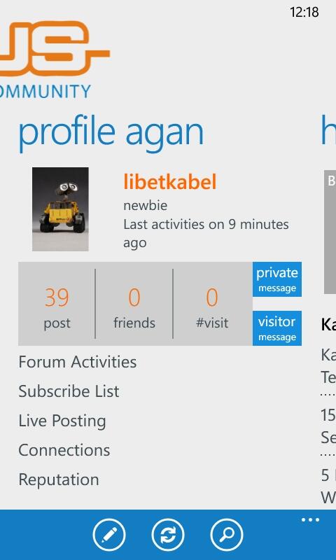 share tampilan aplikasi kaskus di Windows Phone