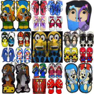 jual sandal jepit bergambar lucu di kota malang