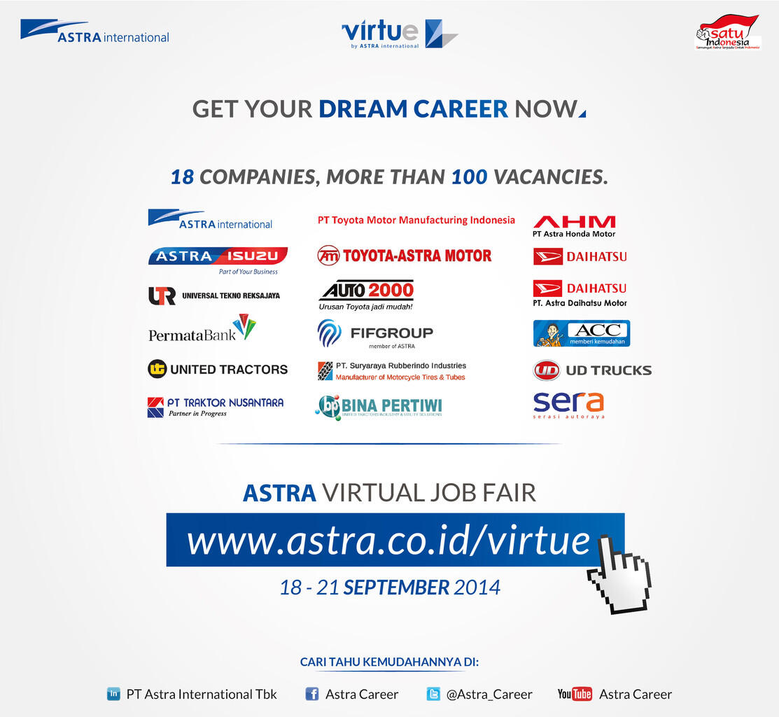 &#91;MASUK GAN&#93; Astra Virtual Job Fair, tidak perlu antre dan gratis! 