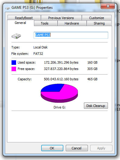 HDD eks 500 GB isi PS3