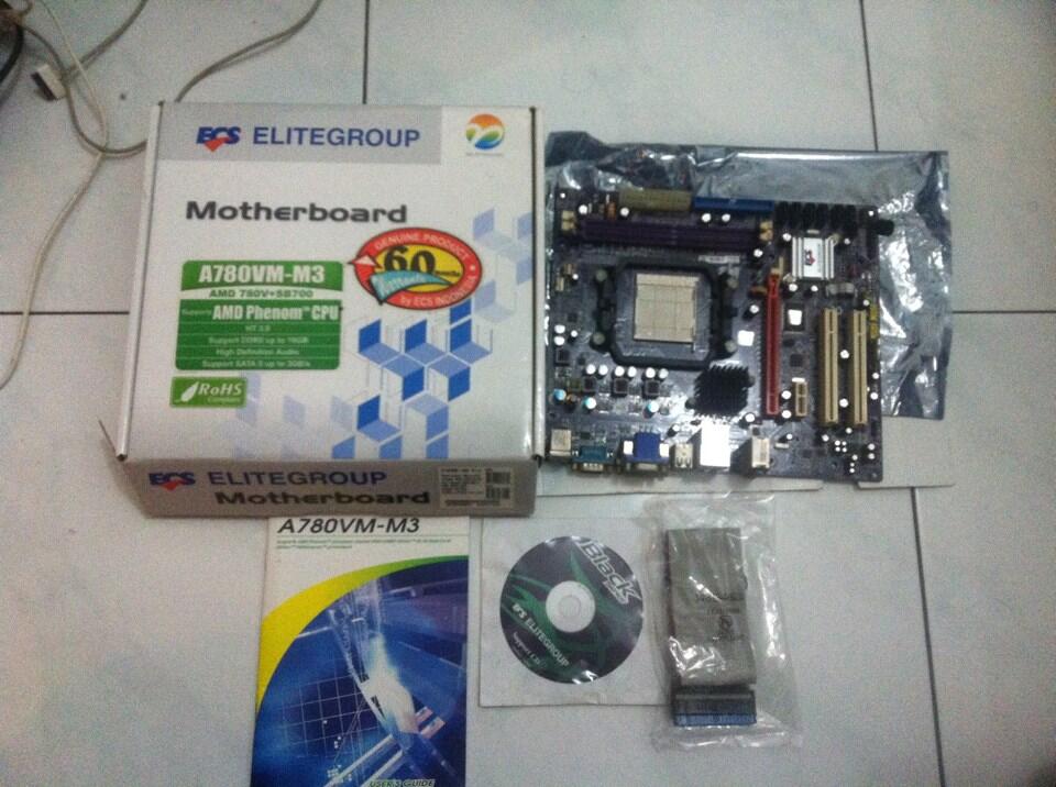 Motherboard ECS A780VM-M3 Am2+ (support phenom) 200rb